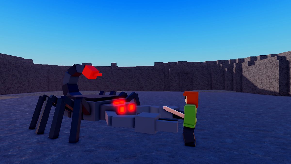 The Ash Matriarch, a huge scorpion with its stinger raised, next to a player.